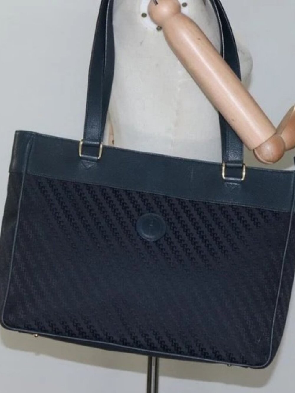 GUCCI Tote Bag Canvas Navy Gold 001 865 1525 - Picture 13 of 15